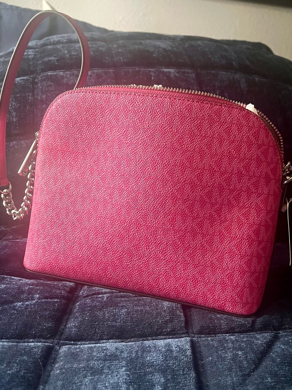 Michael Kors Pink, Cream & Black Diagonal Colorblock Crossbody - Picture 3 of 6
